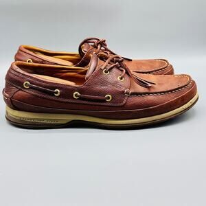 Sperry Shoes Mens 13 Brown Leather Top Sider Boat Deck ASV Moc Toe Gold Cup